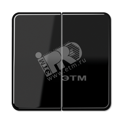 Клавиши для сдвоенных выключателей и кнопок  черные