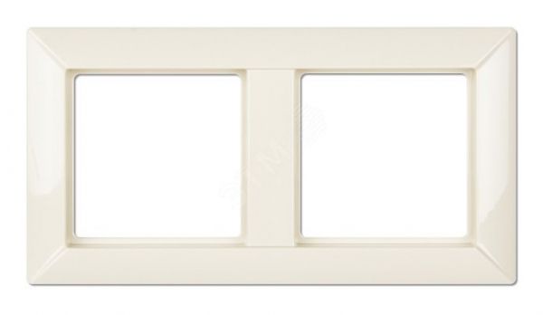 Рамка 2-местная для вертикальной и горизонтальной установки. Серия- Eco Profi. Материал- термопласт. Цвет- слоновая кость.