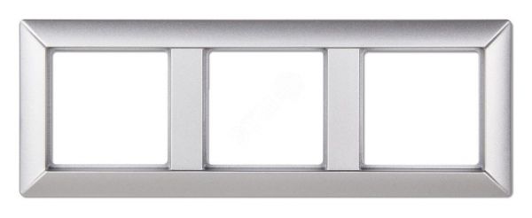 Рамка 3-местная для вертикальной и горизонтальной установки. Серия- Eco Profi. Материал- термопласт. Цвет- алюминий (крашеный)