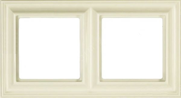 Рамка 2-местная для вертикальной и горизонтальной установки. Серия- Eco DECO. Материал- термопласт. Цвет- слоновая кость.