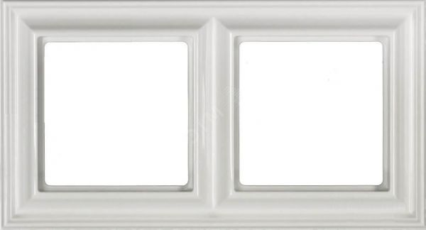 Рамка 2-местная для вертикальной и горизонтальной установки. Серия- Eco DECO. Материал- термопласт. Цвет- белый