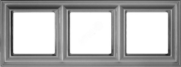 Рамка 3-местная для вертикальной и горизонтальной установки. Серия- Eco DECO. Материал- термопласт. Цвет- алюминий (крашеный)