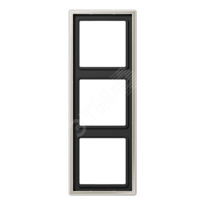 Рамка 3-я для горизонтальной/вертикальной установки  Серия- LS990  Материал- металл  Цвет- благородная сталь