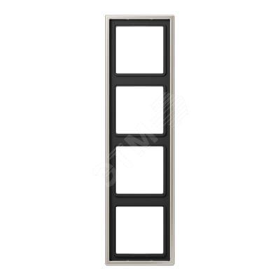 Рамка 4-я для горизонтальной/вертикальной установки  Серия- LS990  Материал- металл  Цвет- благородная сталь