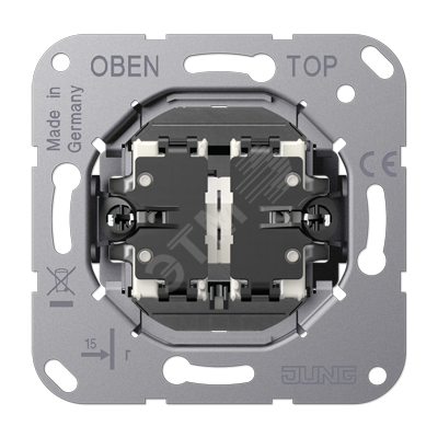 Механизм серии LS1912 двухклавишный, проходной, крепление винтами, без монтажных лапок