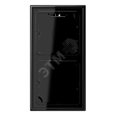 Коробка для накладного монтажа с негорючим основанием 2-я  для горизонтальной/вертикальной установки  в комплекте с рамкой  для установки устройств и накладок серии LS990  Материал- дуропласт  Цвет- черный