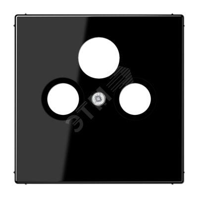 Накладка для телевизионной розетки (SAT-TV-FM)  Серия LS990  Материал- термопласт  Цвет- черный