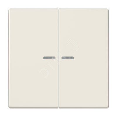 Клавиша 2-я для выключателей и кнопок  с окошком для подсветки. Серия LS990  Материал- дуропласт  Цвет- лоновая кость