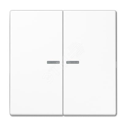 Клавиша 2-я для выключателей и кнопок  с окошком для подсветки. Серия LS990  Материал- дуропласт  Цвет- белый