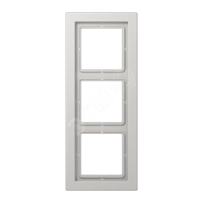 Рамка 3-я для горизонтальной/вертикальной установки  Серия- LS-Design  Материал- дуропласт  Цвет- светло-серый