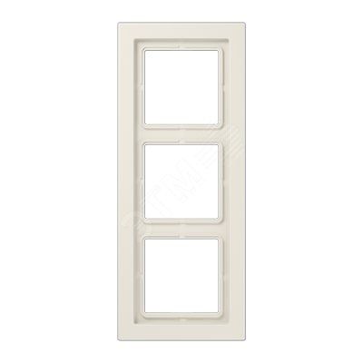 Рамка 3-я для горизонтальной/вертикальной установки  Серия- LS-Design  Материал- дуропласт  Цвет- слоновая кость