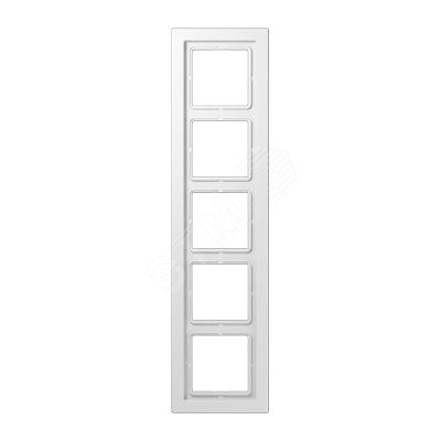 Рамка 5-я для горизонтальной/вертикальной установки  Серия- LS-Design  Материал- дуропласт  Цвет- белый