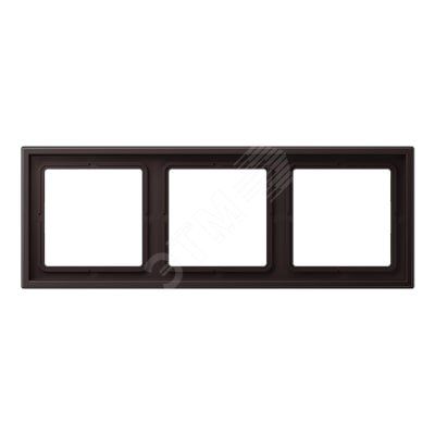 Рамка 3-я для горизонтальной/вертикальной установки (для устройств и накладок серии LS990 в монтажный адаптер)  Серия- LS ZERO  Материал- термопласт (ударопрочный) лакированный  Цвет- дарк