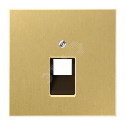 Накладка для 1-ой телефонной/компютерной розетки  IAE/UAE (1X8-пол.)   Серия LS990  Материал- металл  Цвет- классическая латунь