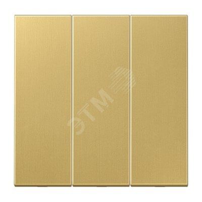 Клавиша 3-я для 3-х клавишных выключателей  без подсветки. Серия LS990  Материал- металл  Цвет- классическая латунь