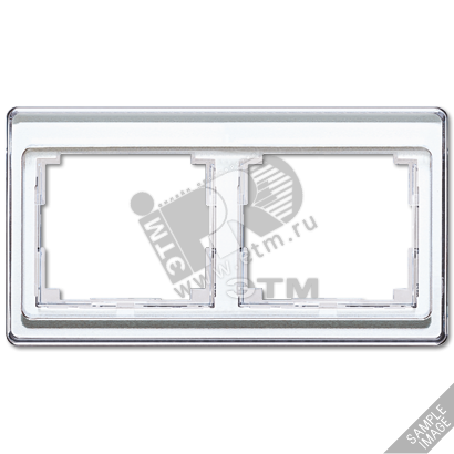 Рамка 4 поста горизонтальная серебро