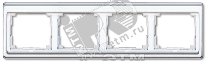 Рамка 4 поста горизонтальная белая