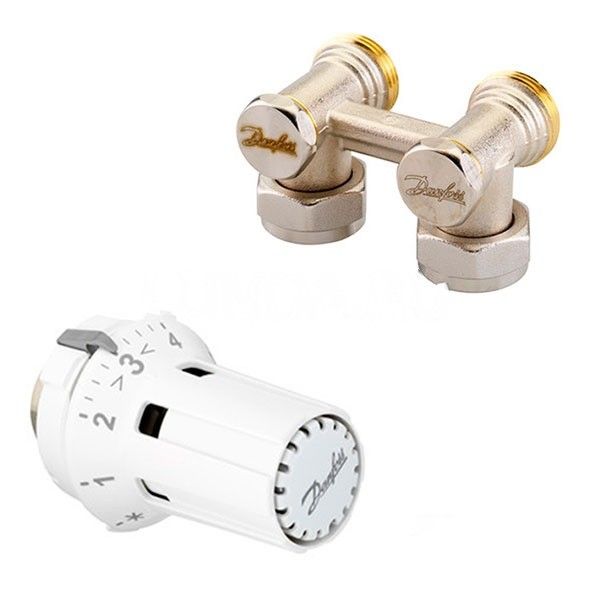 Комплект терморегулятора RLV-KB/RTRW-K, угловой, Danfoss