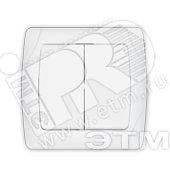 Выключатель двухклавишный скрытый Маргарита 10А белый