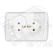 Розетка двойная скрытая с заземлением Маргарита 16А белая