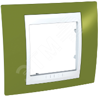 UNICA-Хамелеон Рамка 1 пост фисташковый/белая