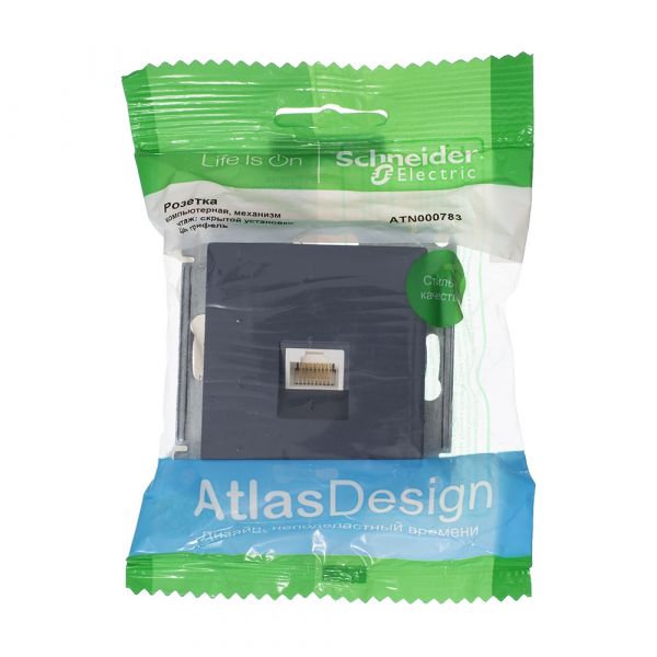 ATLASDESIGN РОЗЕТКА компьютерная RJ45, кат. 5Е, механизм, ГРИФЕЛЬ