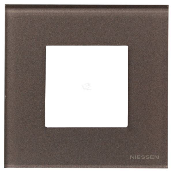 Zenit Рамка 1 пост 2 модуля стекло кофейное