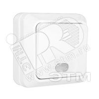 Олимп Выключатель одноклавишный с подсветкой белый наружный