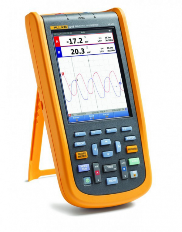 FLUKE-124B/S, Осциллограф промышленный портативный 2 канала х 40МГц + SCC аксессуары, Wi-Fi (Госреестр)