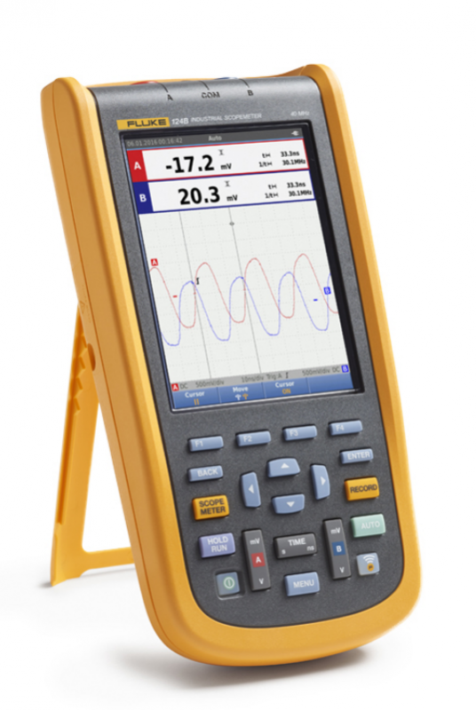 FLUKE-124B, Осциллограф промышленный портативный 2 канала х 40МГц, Wi-Fi (Госреестр)