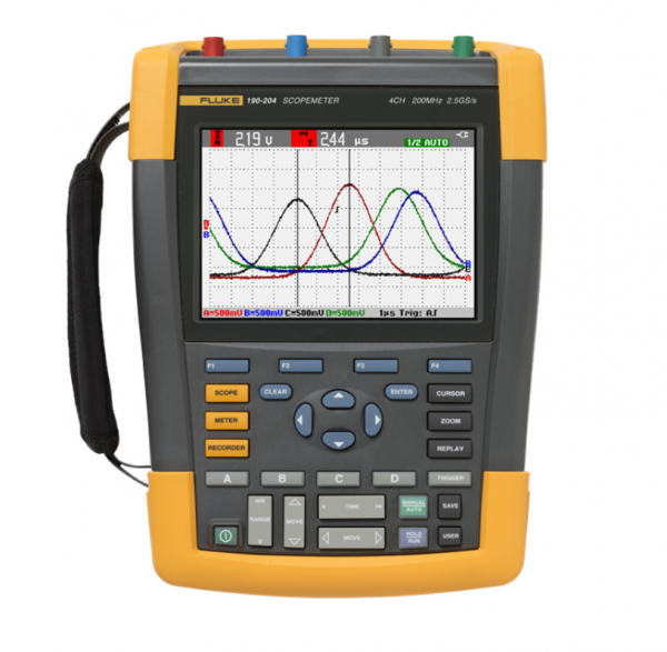 Fluke 190-204, Осциллограф, 4 канала x 200МГц, цветной дисплей (Госреестр)