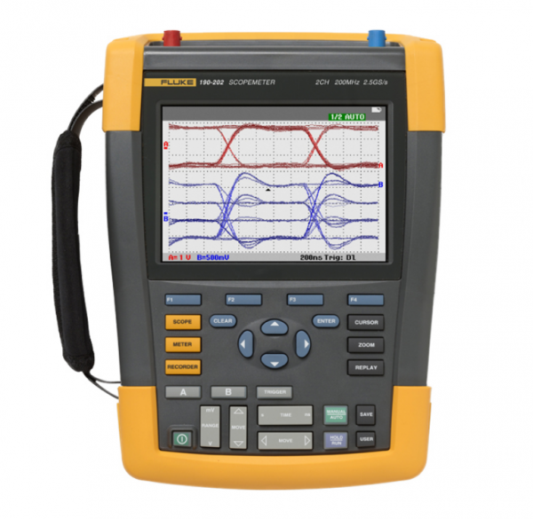 Fluke 190-202, Осциллограф, 2 канала x 200МГц, цветной дисплей (Госреестр)