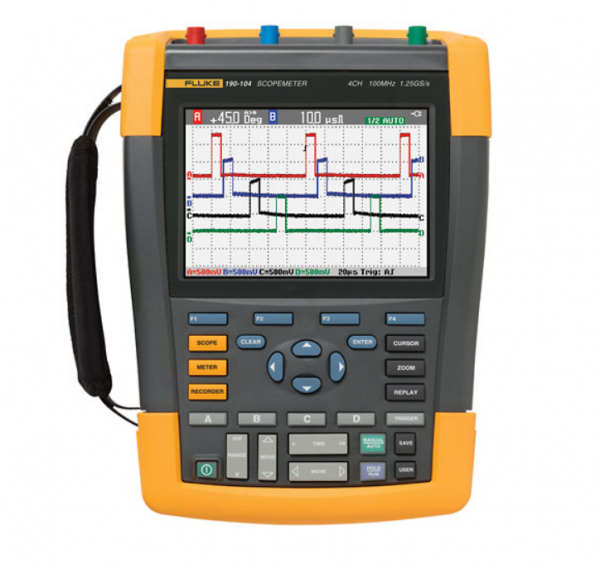 Fluke 190-104/S, Осциллограф, 4 канала х 100МГц c набором SCC-290, цветной дисплей (Госреестр)