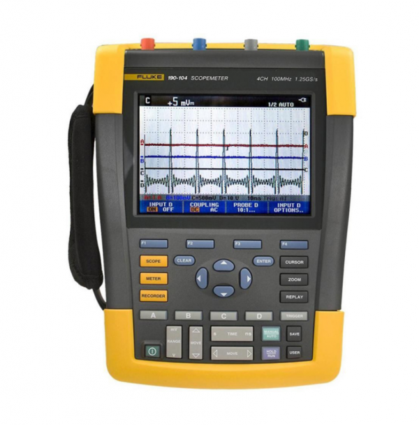 Fluke 190-104, Осциллограф, 4 канала x 100МГц, цветной дисплей (Госреестр)