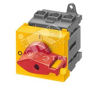 Выключатель главный контрольный 3п IU=160A P/AC-23A AT 400V=75KW красный/желтый