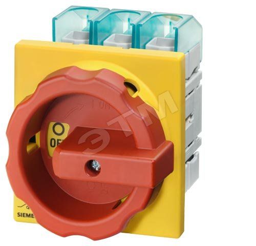 MASTER/EMER. STOP SWITCH 4-ПОЛЮСА IU=63, P/AC-23A W. 400V=22KW FRONT MOUNTING FOUR-HOLE MOUNTING ROT. MECHANISM BLACK