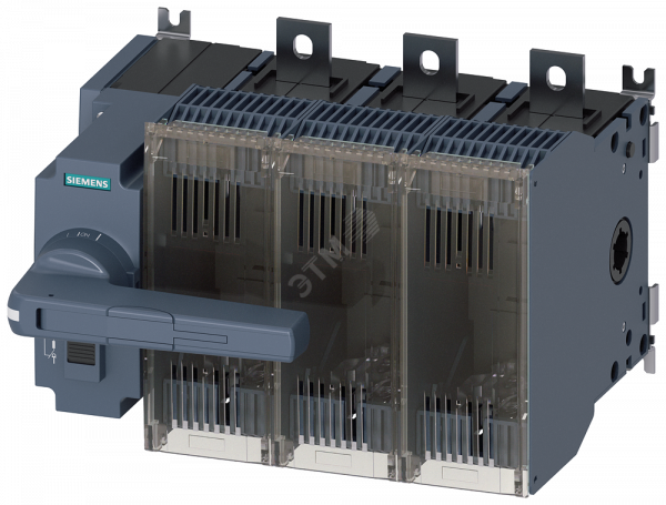 Выключатель-разъединитель предохранительный 400A тр-4 3-пол для LV HRC предохранителей тр-1 и 2 переднее управление слева компл. с прямым приводом серый плоские клеммы