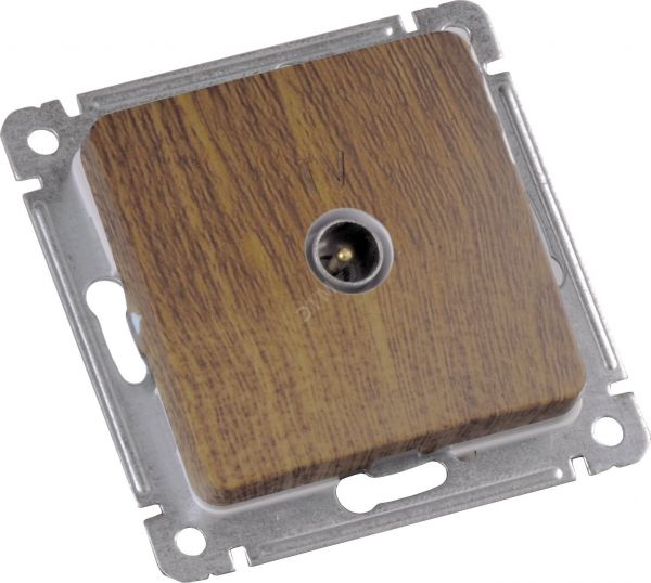 MASTER Розетка телевизионная оконечная скрытой установки, в рамку, дуб