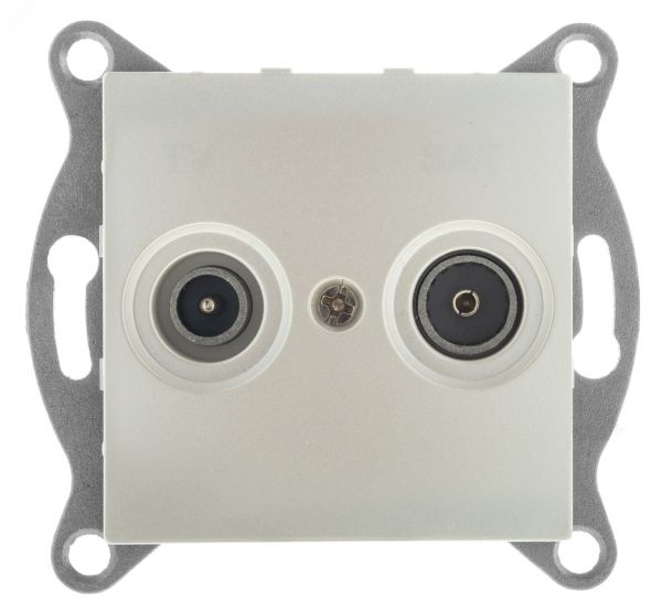 Розетка Bravo TV+ SAT, оконечная, механизм, жемчуг