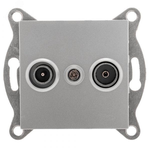 Розетка TV+ SAT Ugra, оконечная, механизм, серебро