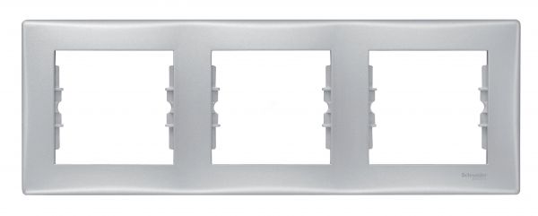 Sedna Рамка 3 поста горизонтальная алюминий