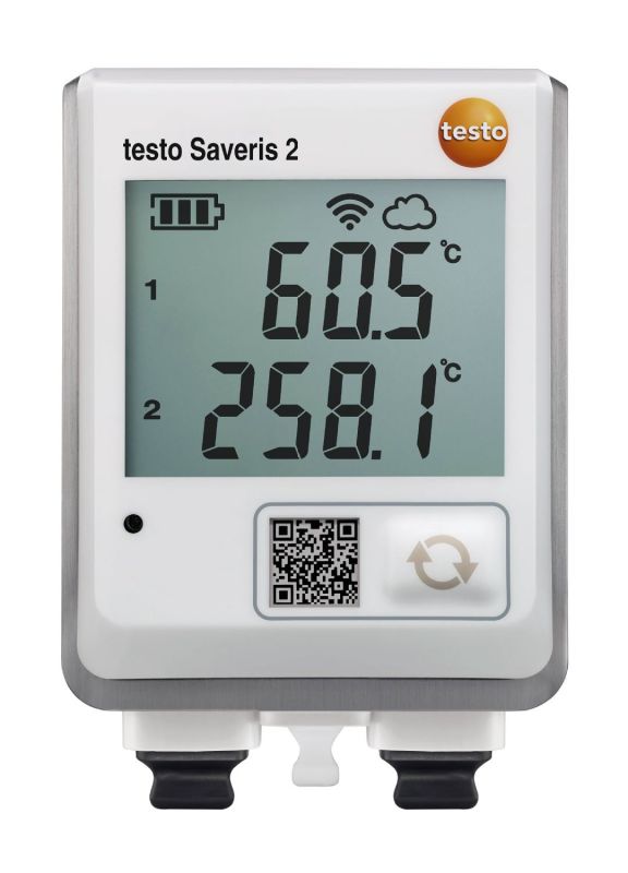 testo Saveris 2-T3 - WiFi-логгер данных с дисплеем и двумя разъемами для подключения внешних термопар