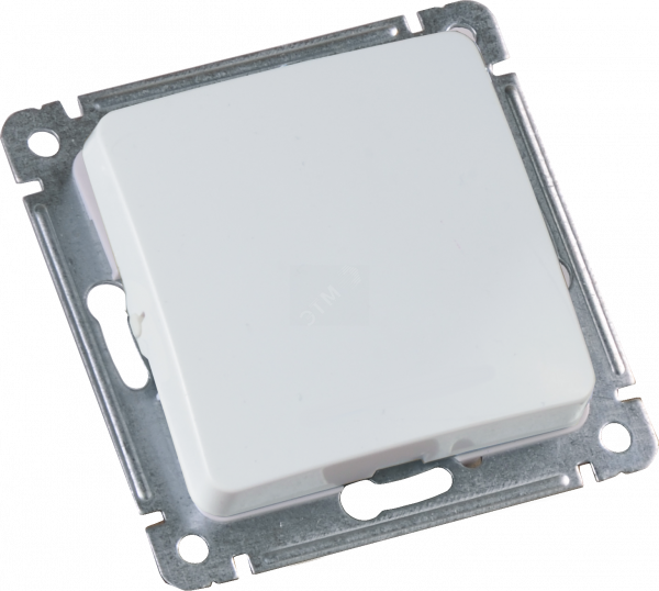 Выключатель одноклавишный, скрытый, белый 10Ав рамку