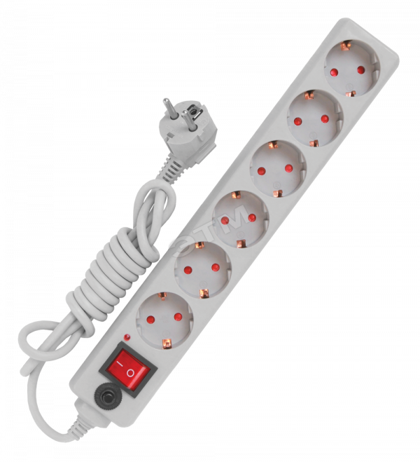 Фильтр сетевой 6х3м с выключателем ПВС 3х0.75